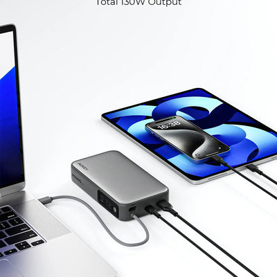 AUKEY Spark Sling 20000mAh 130W Power Bank with Built-in USB-C Cable & Digital Display – PB-Y48