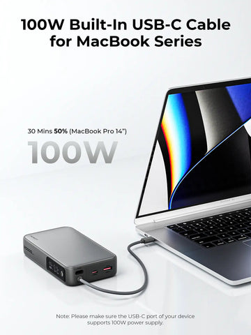 AUKEY PB-Y48 Spark Sling 20000 Power Bank with Built in USB-C Cable