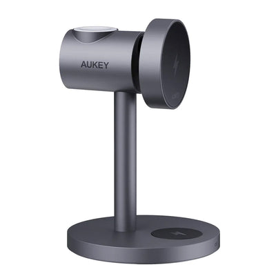 AUKEY MagFusion Qi2 15W 3-in-1 Wireless Charging Station for iPhone, Apple Watch & AirPods – LC-MC311