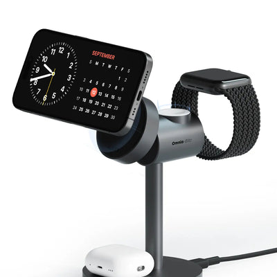 AUKEY MagFusion Qi2 15W 3-in-1 Wireless Charging Station for iPhone, Apple Watch & AirPods – LC-MC311