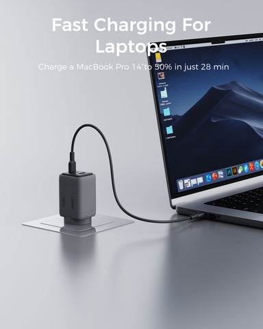 AUKEY PA-C5 Comet 100W PD Fast Wall Charger GaN USB-C with 100W 1.8m USB-C to C Cable