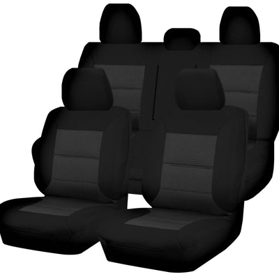 Seat Covers for MITSUBISHI TRITON FR MQ SERIES 01/2015 - ON DUAL CAB UTILITY FR BLACK PREMIUM
