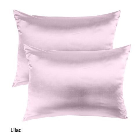 Royal Comfort Mulberry Soft Silk Hypoallergenic Pillowcase Twin Pack 51 x 76cm - Lilac