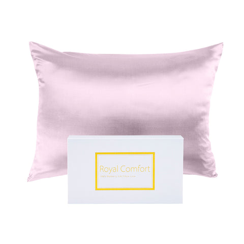 Royal Comfort Mulberry Soft Silk Hypoallergenic Pillowcase Twin Pack 51 x 76cm - Lilac