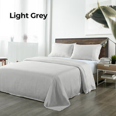 Royal Comfort Bamboo Blended Sheet & Pillowcases Set 1000TC Ultra Soft Bedding - King - Light Grey