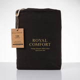 Royal Comfort Vintage Washed 100% Cotton Quilt Cover Set Bedding Ultra Soft - Double - Charcoal
