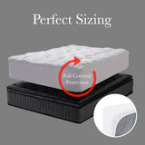 Royal Comfort 1000GSM Luxury Bamboo Covered Mattress Topper Ball Fibre Gusset - Queen - White