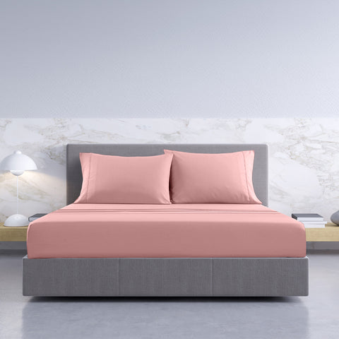 Royal Comfort 1000TC Hotel Grade Bamboo Cotton Sheets Pillowcases Set Ultrasoft - King - Blush