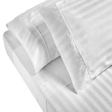 Royal Comfort 1200TC Sheet Set Damask Cotton Blend Ultra Soft Sateen Bedding - Queen - White