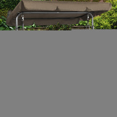 Milano Outdoor Swing Bench Seat Chair Canopy Furniture 3 Seater Garden Hammock - Coffee