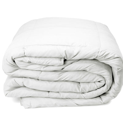 50% Duck Feather & 50% Duck Down Quilt 500GSM + Duck Pillows Twin Pack Combo - Single - White