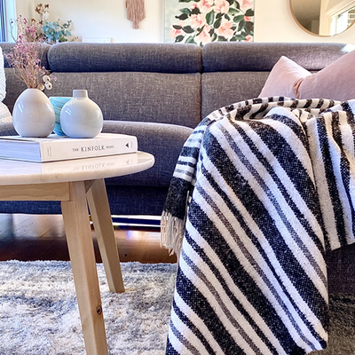 Richmond Throw - Reclaimed Wool Blend - Monochrome