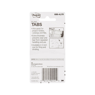 POST-IT Tabs 686ALYR Assorted Box of 6