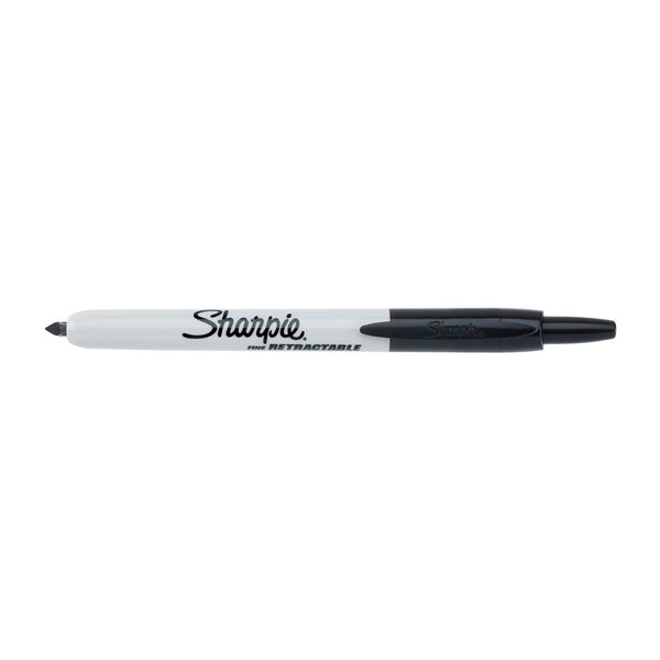 SHARPIE Retractable Fine Point Permanent Marker Black Box of 12