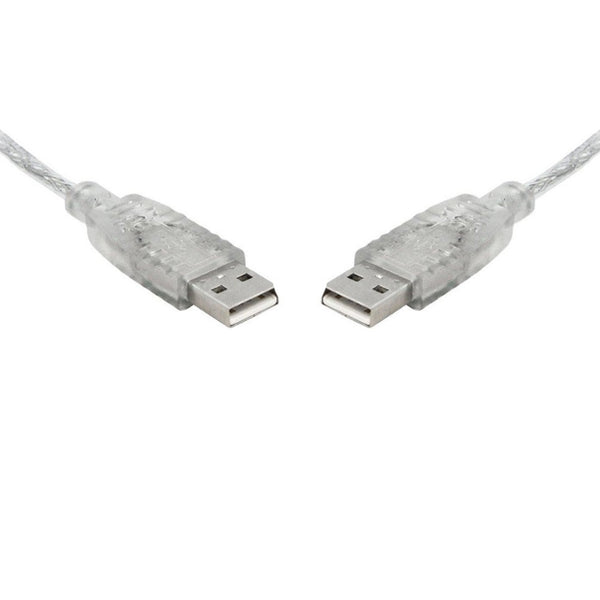 8WARE USB 2.0 Cable 2m A to A Male to Male Transparent