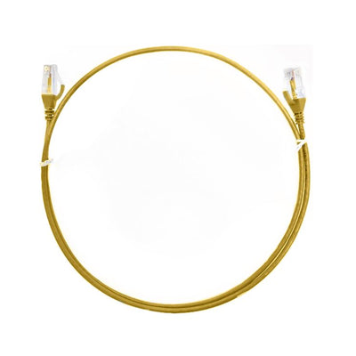 8WARE CAT6 Ultra Thin Slim Cable 10m / 1000cm - Yellow Color Premium RJ45 Ethernet Network LAN UTP Patch Cord 26AWG for Data Only, not PoE