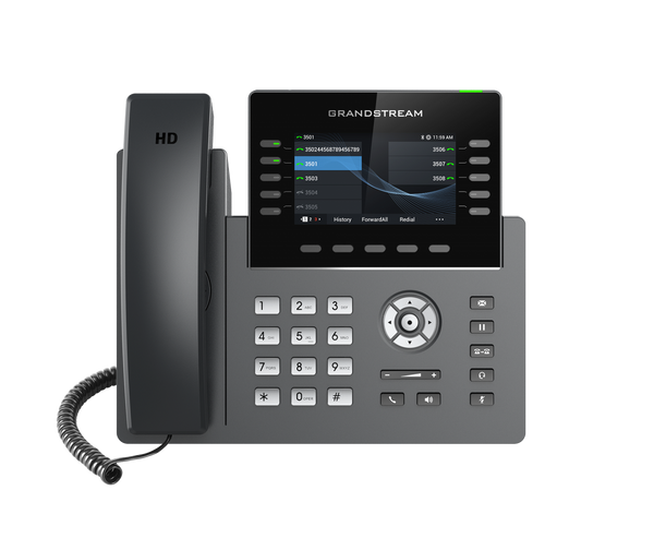 GRANDSTREAM GRP2615 10 Line IP Phone, 16 SIP Accounts, 480x272 Colour Screen, HD Audio, Powerable Via POE
