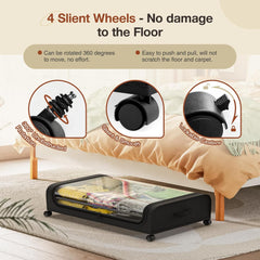 Set 2 Pcs XXL Under Bed Rolling Storage Containers with 50L Large Capacity and Wheels