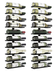 Set 2 Pcs Metal Wall Mount Wine Rack for Wine Bottles, Liquor, Champagne (Holds 10 Bottles)