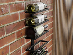 Set 2 Pcs Metal Wall Mount Wine Rack for Wine Bottles, Liquor, Champagne (Holds 10 Bottles)