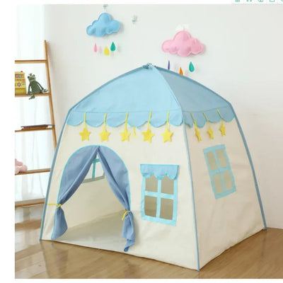 130CM Portable Kids Castle Tent Large Blue