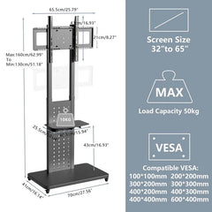 Heavy Duty Mobile TV Stand with Wheels
