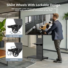 Heavy Duty Mobile TV Stand with Wheels