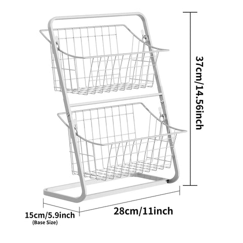 Fruit Vegetable Kitchen Storage Rack White