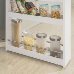 Slimline Rolling Storage Shelf, White