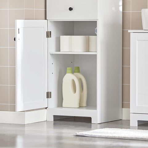Tall Bathroom Storage Cabinet 3 Shelves, White