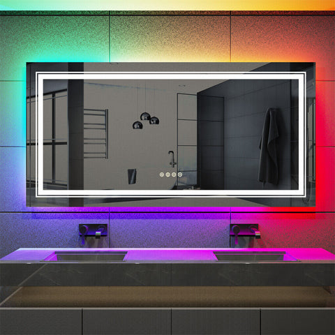 LED Bathroom Mirror 700x900mm Anti-Fog Shatterproof