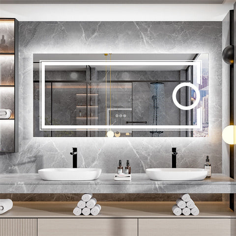 LED Bathroom Mirror 700x900mm Anti-Fog Shatterproof
