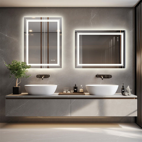LED Bathroom Mirror 700x900mm Anti-Fog Shatterproof