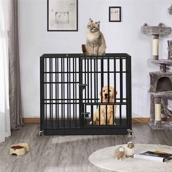42 XL Heavy Duty Dog Cage Playpen Kennel w/ Wheels