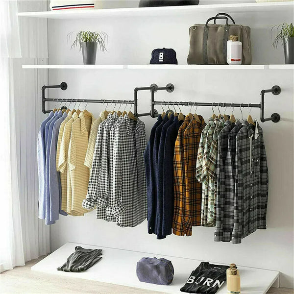 Iron Wall Mounted Clothes Rack Garment Display