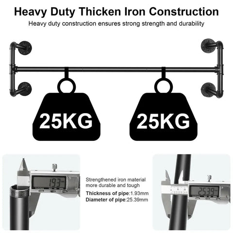 Iron Wall Mounted Clothes Rack Garment Display
