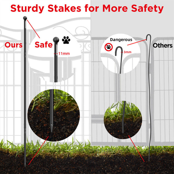 8 Panel Pet Playpen Gate Extension w/ Lockable Door