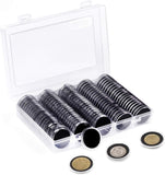 100pcs 46mm Clear Plastic Coin Holder Capsules Storage Box