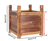 Small Raised Garden Bed 30x30x33/38cm Wooden Planter Box