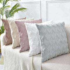 2 Pack Decorative Boho Throw Pillow Covers 45 x 45 cm (White)