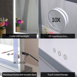 Hollywood LED Makeup Mirror with Smart Touch Control and 3 Colors Dimmable Light (72 x 56 cm)