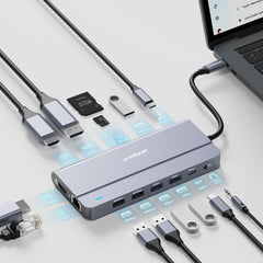 mbeat Elite X14 Triple 4K Display Multi-Port USB-C Hub