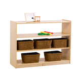 Jooyes 3 Shelf Wooden Storage Cabinet Open Back H76cm