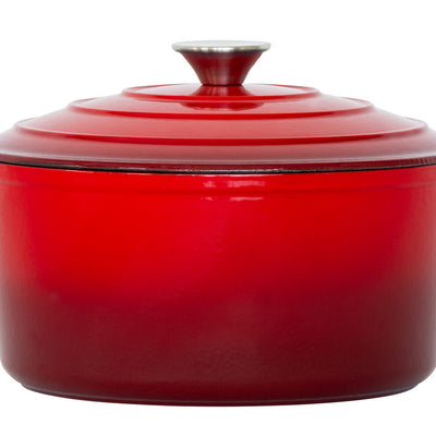 26cm Enamelled Cast Iron French Oven Casserole (4.7L) - Red