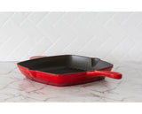 Enamelled Cast Iron Square Grill Pan (44 x 30 x 4.7 cm) - Red