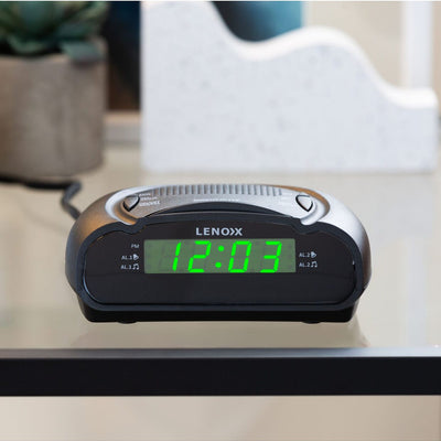 AM/FM Alarm Clock & Radio w/ Green LED Time Numbering
