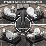 Steel Frame Dish Drying Rack Durable Steel Frame, Removable Utensil Holder, Compact Size for Small Kitchens & Apartments