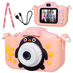 Kids Digital Dual Lens Camera, 4x Zoom and HD Video Recording (Pink)