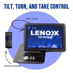 15.4" Swivel Portable DVD Player & Screen, Rechargeable Entertainment