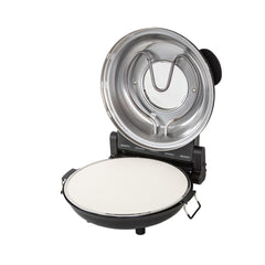 12-inch Pizza Oven with Thermal Control, Timer, Viewing Window, and Removable Stone - Black